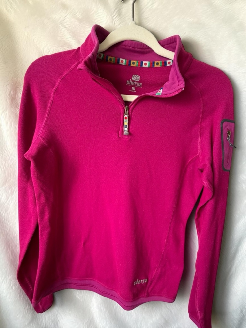Sherpa Adventure Gear Quarter Zip Pullover Womens Medium Pink Athletic Top Nepal